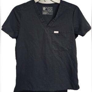 FIGS Technical Collection Women’s Scrub Top – Black (XS)